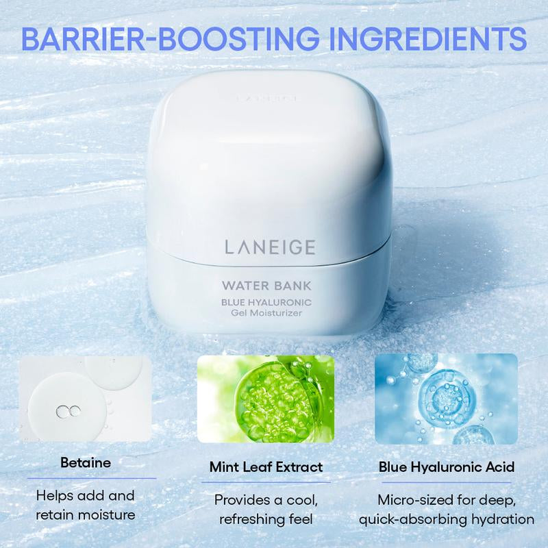 Laneige Water Bank Blue Hyaluronic Gel Moisturizer, Hydrating & Soothing Face Gel, Korean Skincare, Infused with Mint Extract