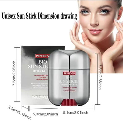 Bio Sun Stick Pro Sun Screen Unisex Sun Stick Peptide 9 Bio Sun Stick Spf50+,Portable UV Protection Sun Screen Stick Facial Skincare Lightweight Sunblock Stick Sunblock Stick Peptide 9 Bio Sun Stick Pro Fuium Sunscreen Comfort Spf Sunstick Skin Repair