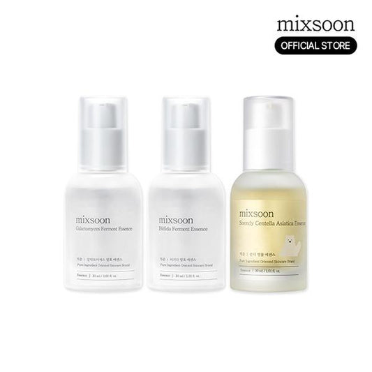 [Mixsoon Official Shop] 3-Layering Essence No.1 Set (1.01 Fl.Oz * 3Ea)ㅣKorean Essence for Glass SkinㅣGalactomyces Ferment Essence + Bifida Ferment Essence + Soondy Centella Asiatica Essence