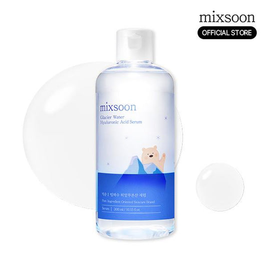 [Mixsoon Official Shop] Glacier Water Hyaluronic Acid Serum 10.14 Fl.Oz / 300Ml - Non-Greasy Hydration Booster, Korean Facial Serum for Glass Skin Moisture