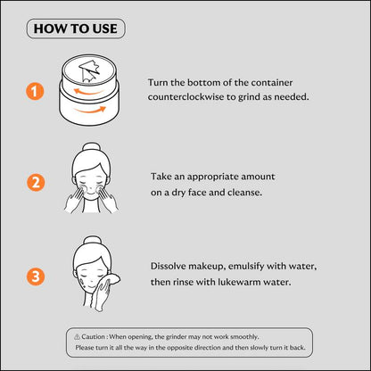 SUNDUK Jeju Grinder Cleansing Balm - Moisturizing Deep Cleanser Makeup Removal Balm for Sensitive Skin Makeup Cleansing Hydrating Makeup Remover