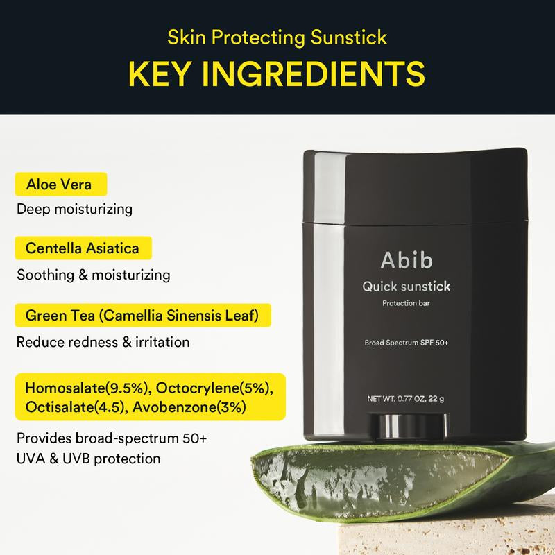 [Abib Official] Abib Quick Sunstick Protection Bar Spf50+｜Lightweight, No Whitecast, Overthemakeup, Korean Skincare, Ceramide, Facial Sunscreen Stick