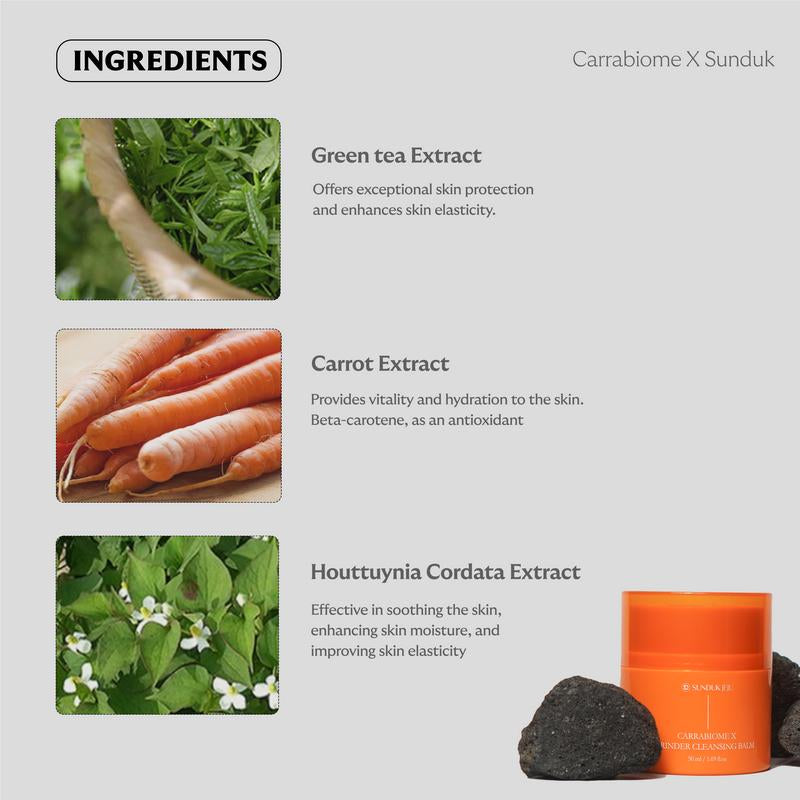 SUNDUK Jeju Grinder Cleansing Balm - Moisturizing Deep Cleanser Makeup Removal Balm for Sensitive Skin Makeup Cleansing Hydrating Makeup Remover