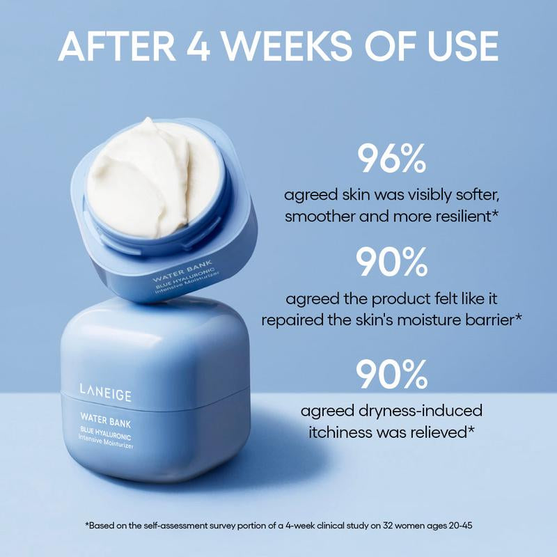 Laneige Water Bank Blue Hyaluronic Intensive Moisturizer, Hydrating & Barrier-Boosting Face Cream, Korean Skincare, Infused with Peptides & Squalane