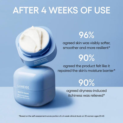 Laneige Water Bank Blue Hyaluronic Intensive Moisturizer, Hydrating & Barrier-Boosting Face Cream, Korean Skincare, Infused with Peptides & Squalane