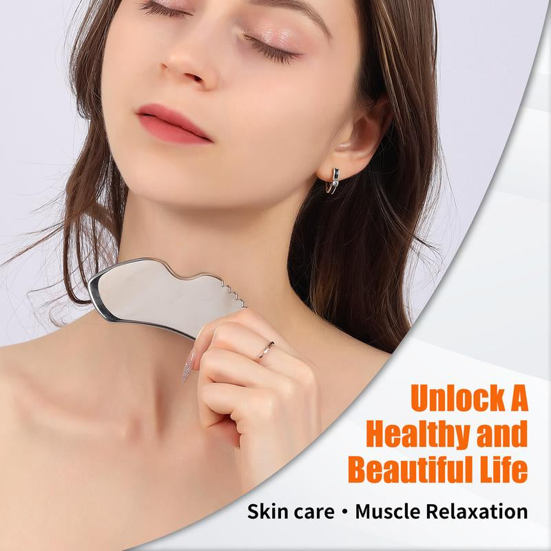 2Pcs Stainless Steel Gua Sha Facial Tools Set